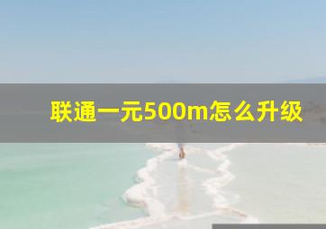 联通一元500m怎么升级