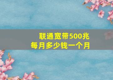 联通宽带500兆每月多少钱一个月