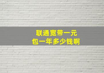 联通宽带一元包一年多少钱啊