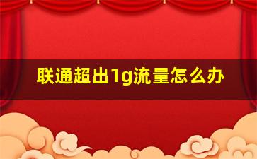 联通超出1g流量怎么办