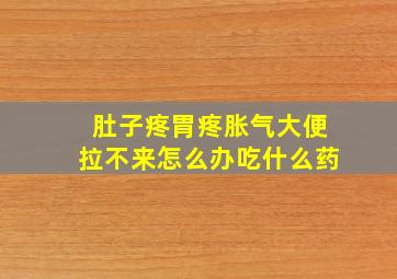 肚子疼胃疼胀气大便拉不来怎么办吃什么药