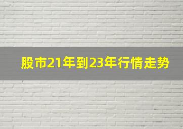 股市21年到23年行情走势