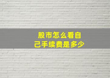 股市怎么看自己手续费是多少