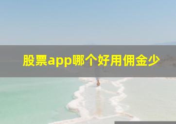 股票app哪个好用佣金少