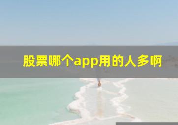 股票哪个app用的人多啊