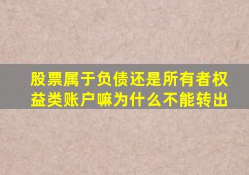 股票属于负债还是所有者权益类账户嘛为什么不能转出