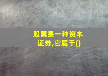 股票是一种资本证券,它属于()