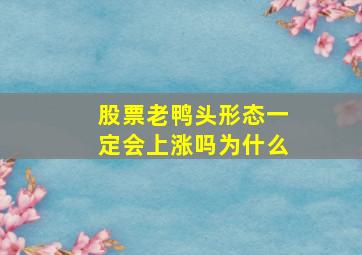 股票老鸭头形态一定会上涨吗为什么