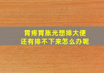 胃疼胃胀光想排大便还有排不下来怎么办呢