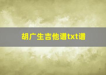 胡广生吉他谱txt谱