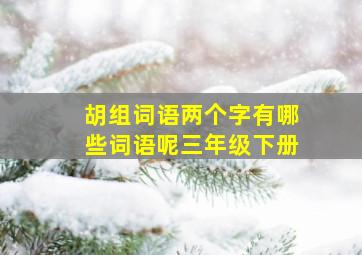 胡组词语两个字有哪些词语呢三年级下册