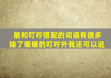 能和叮咛搭配的词语有很多除了暖暖的叮咛外我还可以说