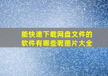 能快速下载网盘文件的软件有哪些呢图片大全