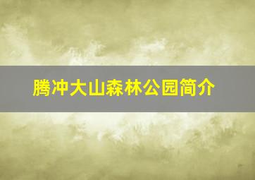 腾冲大山森林公园简介