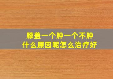 膝盖一个肿一个不肿什么原因呢怎么治疗好