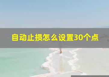 自动止损怎么设置30个点