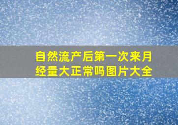 自然流产后第一次来月经量大正常吗图片大全