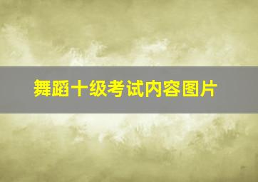 舞蹈十级考试内容图片