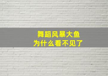 舞蹈风暴大鱼为什么看不见了