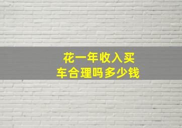 花一年收入买车合理吗多少钱