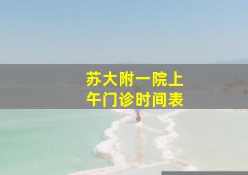 苏大附一院上午门诊时间表