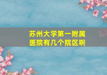 苏州大学第一附属医院有几个院区啊