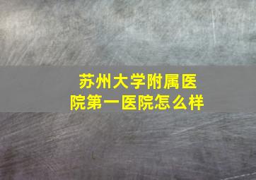 苏州大学附属医院第一医院怎么样