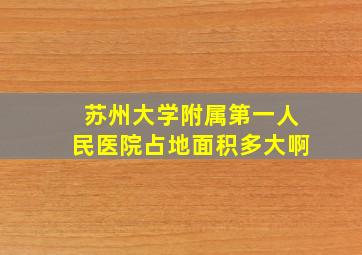 苏州大学附属第一人民医院占地面积多大啊