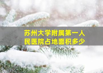 苏州大学附属第一人民医院占地面积多少