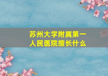 苏州大学附属第一人民医院擅长什么