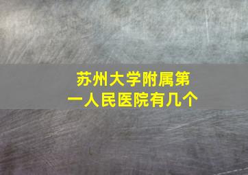 苏州大学附属第一人民医院有几个