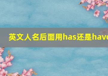 英文人名后面用has还是have