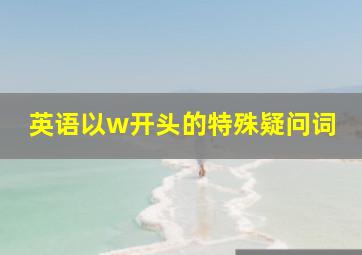 英语以w开头的特殊疑问词