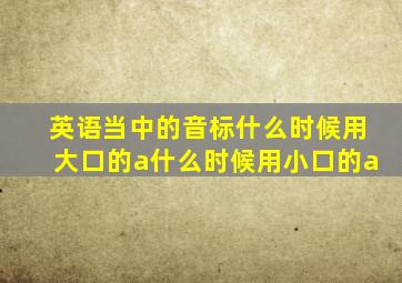 英语当中的音标什么时候用大口的a什么时候用小口的a