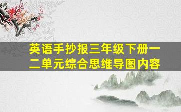 英语手抄报三年级下册一二单元综合思维导图内容