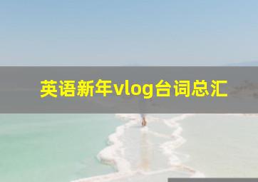 英语新年vlog台词总汇