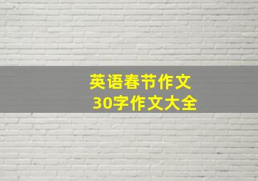 英语春节作文30字作文大全