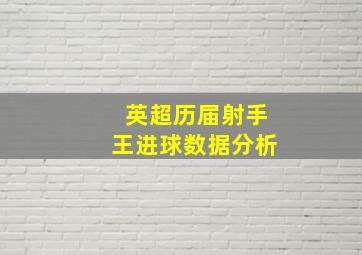 英超历届射手王进球数据分析