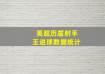 英超历届射手王进球数据统计