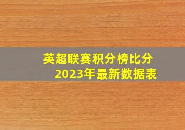 英超联赛积分榜比分2023年最新数据表