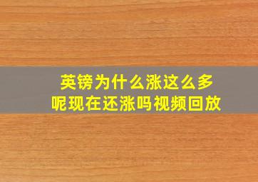 英镑为什么涨这么多呢现在还涨吗视频回放