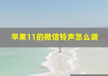 苹果11的微信铃声怎么调