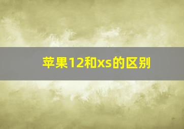 苹果12和xs的区别