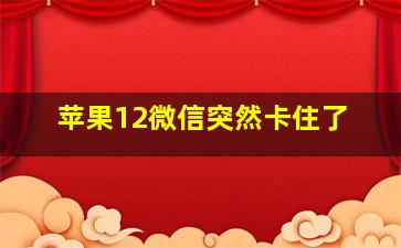 苹果12微信突然卡住了