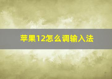 苹果12怎么调输入法