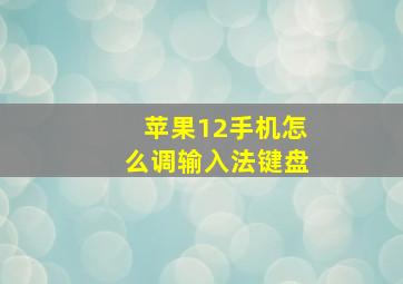 苹果12手机怎么调输入法键盘