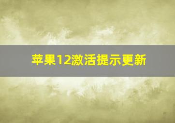 苹果12激活提示更新