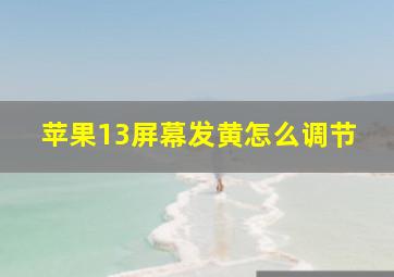 苹果13屏幕发黄怎么调节