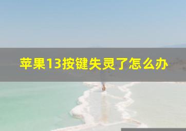 苹果13按键失灵了怎么办