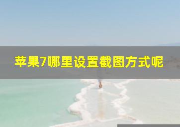 苹果7哪里设置截图方式呢